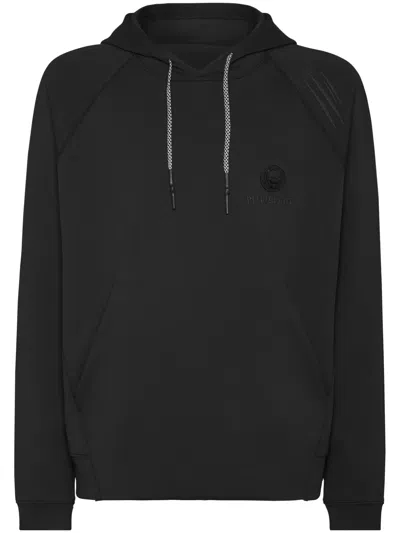 Plein Sport Logo-patch Hoodie In 黑色