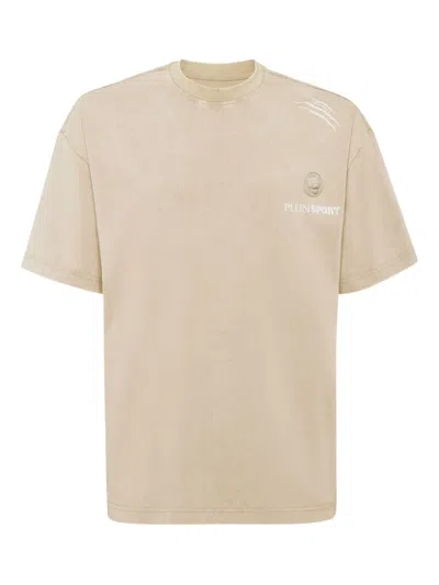 Plein Sport Logo-patch T-shirt In Neutral