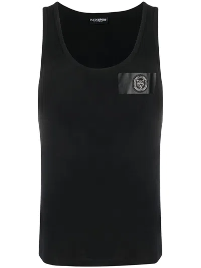 Plein Sport Logo-patch Tank Top In Black
