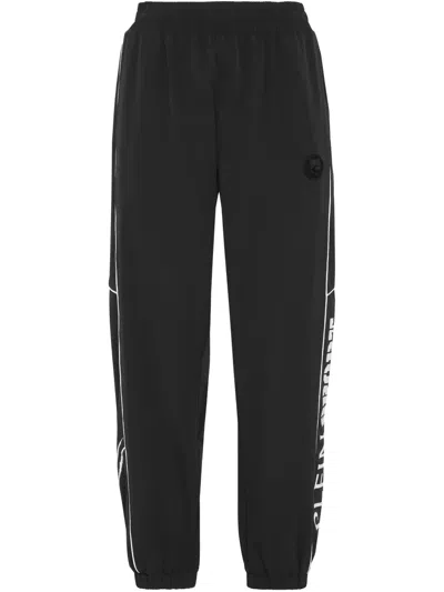 PLEIN SPORT LOGO-PATCH TRACK PANTS