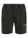 Plein Sport Logo-print Cold-dye Shorts In Black