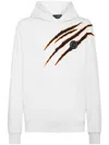 Plein Sport Logo-print Cotton Blend Hoodie In White