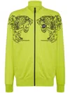 Plein Sport Logo-print Cotton Jacket In Yellow