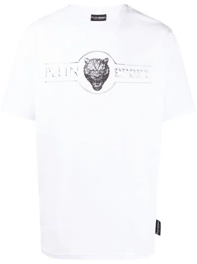 Plein Sport Logo-print Cotton T-shirt In White