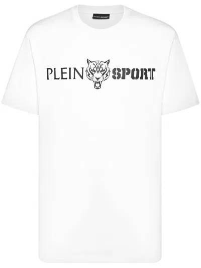 Plein Sport Logo-print Cotton T-shirt In White