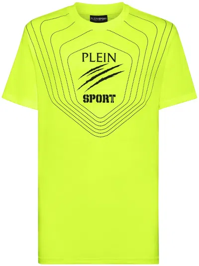 Plein Sport Logo-print Cotton T-shirt In Yellow