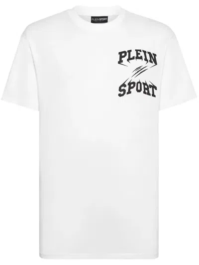 Plein Sport Logo-print Crew-neck T-shirt In White