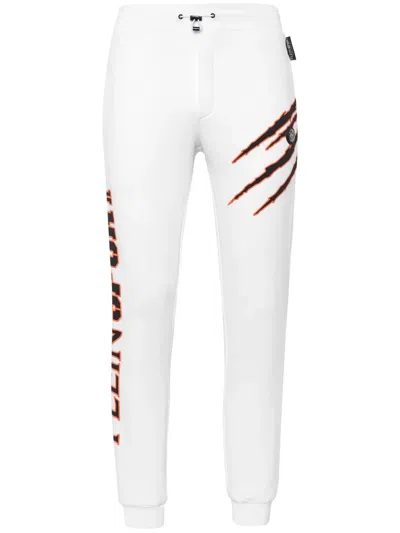 Plein Sport Logo-print Drawstring-waistband Track Pants In White