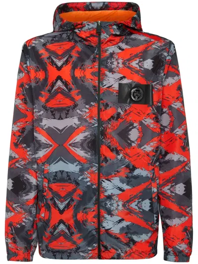 Plein Sport Logo-print Hooded Jacket In Red