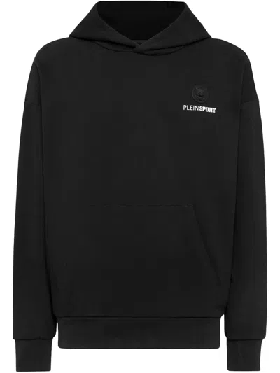 Plein Sport Logo-print Hoodie In Black