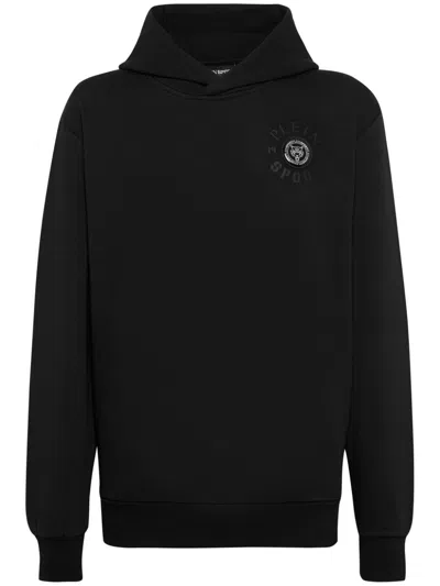 Plein Sport Logo-print Hoodie In Black