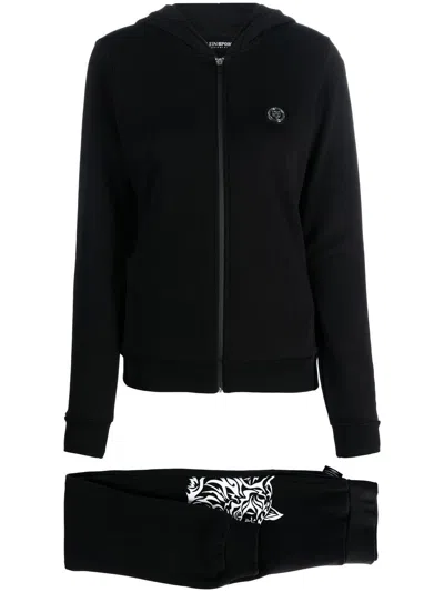 Plein Sport Logo-print Jogging Tracksuit In Black