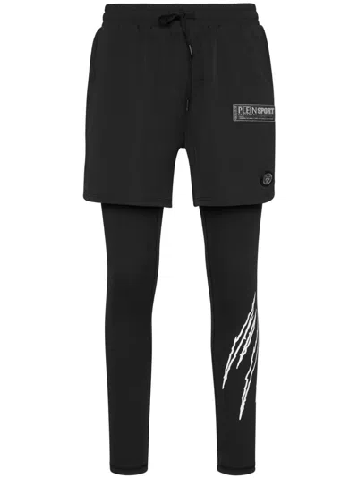 Plein Sport Logo-print Leggings In Schwarz
