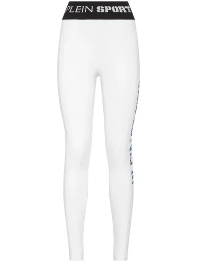 Plein Sport Logo-print Performance Leggings In White