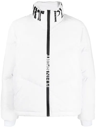 Plein Sport Logo-print Puffer Jacket In White