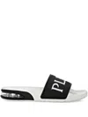 Plein Sport Logo-print Slides In Black