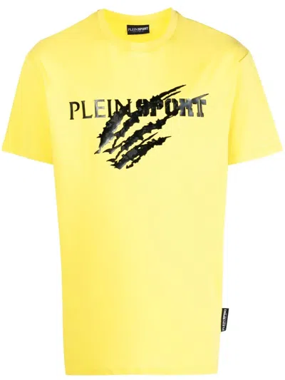 Plein Sport Logo-print T-shirt In Gelb