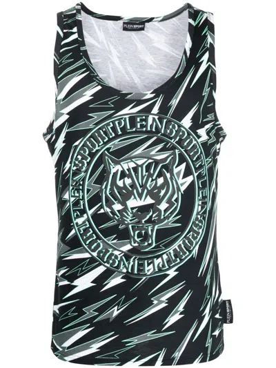 Plein Sport Logo-print Tank Top In Schwarz