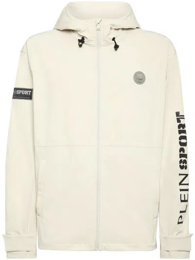 Plein Sport Logo-print Windbreaker Jacket In 灰色