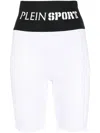 Plein Sport Logo-waistband Cycling Shorts In White