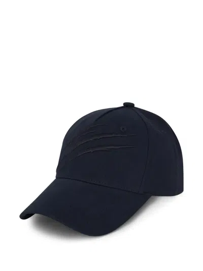Plein Sport Baseball Cap Ps Scratch In Blue