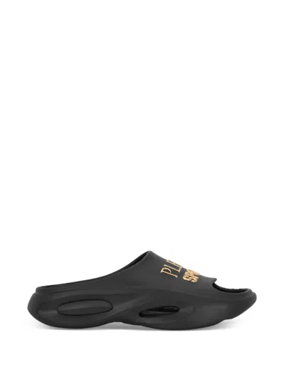 Plein Sport Logo-print Slides In Black