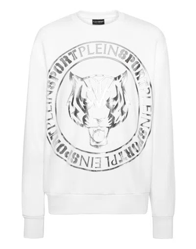 Plein Sport Longsleeve Sweatshirt Tiger In White