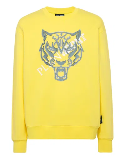 Plein Sport Longsleeve Sweatshirt Tiger In Yellow