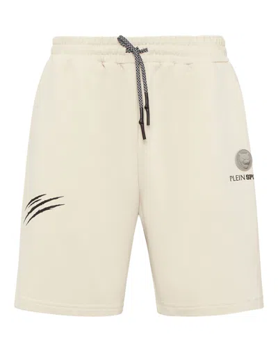 Plein Sport Loose Fit Jogging Shorts Scratch In Grey