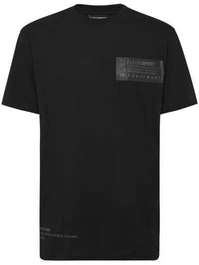 Plein Sport Ls Round-neck T-shirt In Black