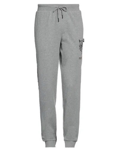 Plein Sport Man Pants Grey Size S Cotton, Polyester