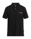 Plein Sport Man Polo Shirt Black Size Xxl Cotton, Elastane In Black