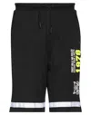 Plein Sport Man Shorts & Bermuda Shorts Black Size L Cotton, Polyester