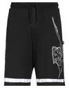 Plein Sport Man Shorts & Bermuda Shorts Black Size Xl Cotton, Polyester