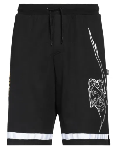 Plein Sport Man Shorts & Bermuda Shorts Black Size Xl Cotton, Polyester