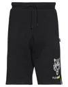 Plein Sport Man Shorts & Bermuda Shorts Black Size Xxl Cotton, Polyester In Black