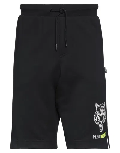 Plein Sport Man Shorts & Bermuda Shorts Black Size Xxl Cotton, Polyester