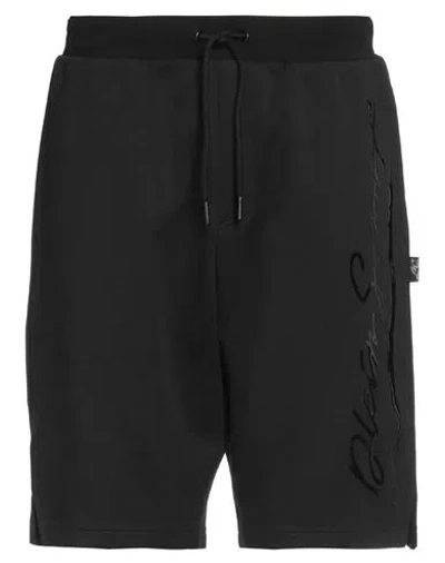 Plein Sport Man Shorts & Bermuda Shorts Black Size Xxl Cotton, Polyester