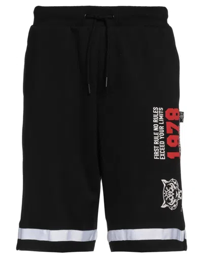 Plein Sport Man Shorts & Bermuda Shorts Charcoal Size L Cotton, Polyester In Grey