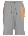 Plein Sport Man Shorts & Bermuda Shorts Grey Size L Cotton, Polyester In Grey