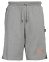 Plein Sport Man Shorts & Bermuda Shorts Grey Size L Cotton, Polyester In Grey