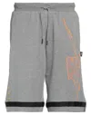 Plein Sport Man Shorts & Bermuda Shorts Grey Size Xl Cotton, Polyester