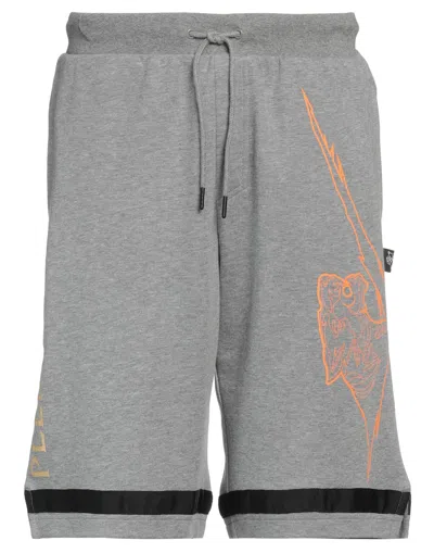 Plein Sport Man Shorts & Bermuda Shorts Grey Size Xl Cotton, Polyester