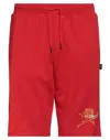 Plein Sport Man Shorts & Bermuda Shorts Red Size L Cotton, Polyester