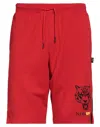 Plein Sport Man Shorts & Bermuda Shorts Red Size M Cotton, Polyester