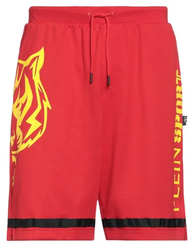 Plein Sport Man Shorts & Bermuda Shorts Red Size Xl Cotton, Polyester