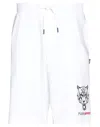 Plein Sport Man Shorts & Bermuda Shorts White Size S Cotton, Polyester