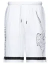 Plein Sport Man Shorts & Bermuda Shorts White Size Xl Cotton, Polyester In White