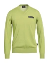 Plein Sport Man Sweater Lime Green Size Xxl Merino Wool