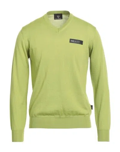 Plein Sport Man Sweater Lime Green Size Xxl Merino Wool